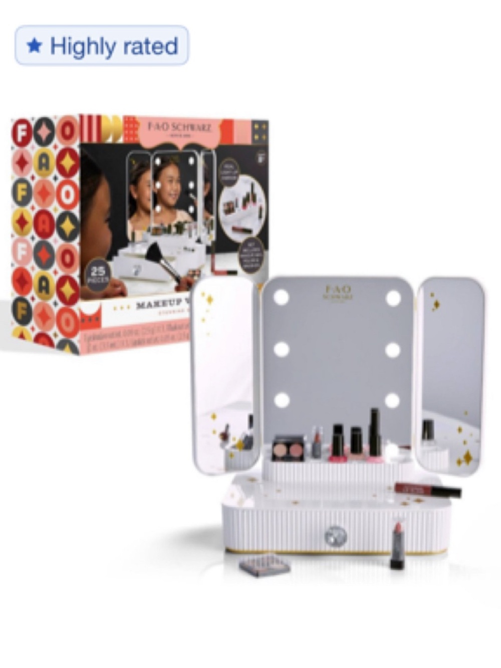 FAO SCHWARZ 25–PIECE STUNNING STYLE MAKEUP VANITY SET